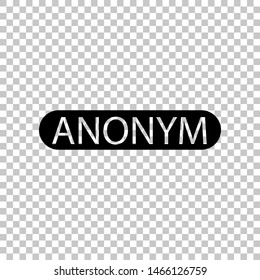Anonym, Unknown person sign. Black icon on transparent background. Illustration.