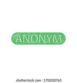 Anonym, Unknown person sign. Green scribble Icon with solid contour on white background. Illustration.