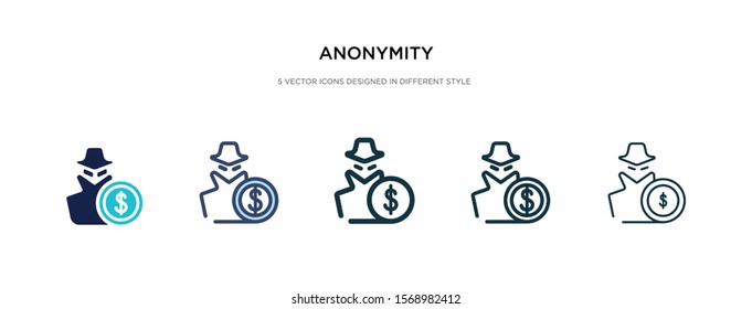 anonymity icon in different style vector illustration. two colored and black anonymity vector icons designed in filled, outline, line and stroke style can be used for web, mobile, ui
