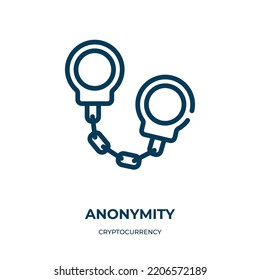 Anonymity icon. Linear vector illustration from cryptocurrency collection. Outline anonymity icon vector. Thin line symbol for use on web and mobile apps, logo, print media.