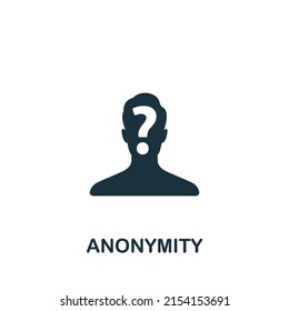 Anonymity icon. Monochrome simple Cryptocurrency icon for templates, web design and infographics