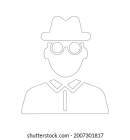 Anonymity icon (secret, spy icon) Outline Vector illustration