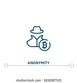 anonymity outline vector icon. simple element illustration. anonymity outline icon from editable cyrptocurrency concept. can be used for web and mobile
