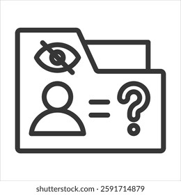 Anonymization Outline Icon Vector Illustration