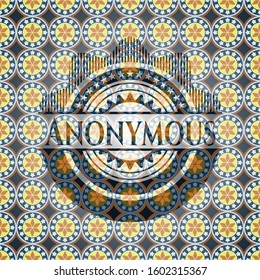 Anonymous arabic badge. Arabesque decoration.