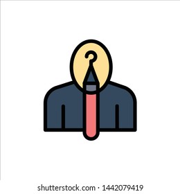 Anonymous, Artist, Author, Authorship, Creative  Flat Color Icon. Vector icon banner Template