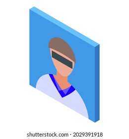 Icono de avatar anónimo vector isométrico. Hombre. Retrato de la gente
