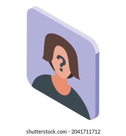 Anonymous avatar icon isometric vector. Person mystery. User face