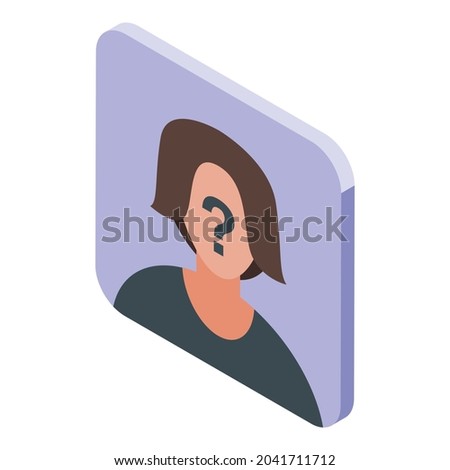 Anonymous avatar icon isometric vector. Person mystery. User face