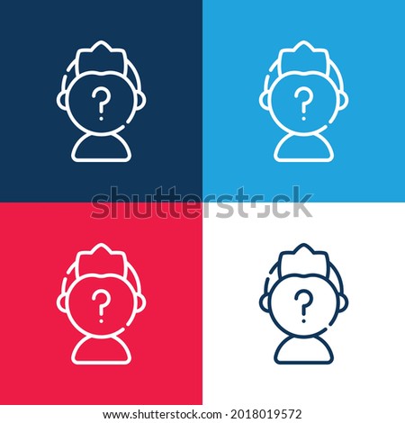 Anonymous blue and red four color minimal icon set