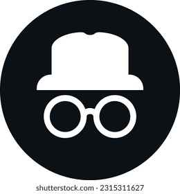 Anonymous browsing symbol vector illustration. Personal data security and private internet browsing.