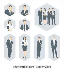 Anonymous of businessmen and businesswomen pictures set, great for website picture placeholder especially for team member or company staff. Also for resume, membership card design template.