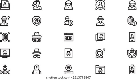 Anonymous characters icons High-Quality Vector Icons Collection with Editable Stroke. Ideal for Professional and Creative Projects.
