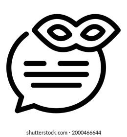 Anonymous chat icon. Outline Anonymous chat vector icon for web design isolated on white background