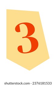 Anonymous Clippings Font 3 Digit Vector Illustration