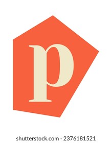 Anonymous Clippings Font P Letter Vector Illustration