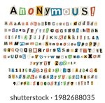 Anonymous color criminal letters cut from newspapers and magazines.