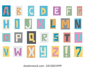Anonymous criminal letters English alphabet