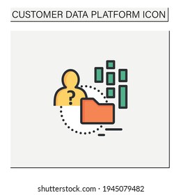 Anonymous data color icon. Way of complying with the privacy regulations related to personal data. Customer data concept. Confidential information. Isolated vector illustration