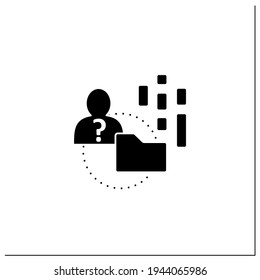 Anonymous data glyph icon. Way of complying with the privacy regulations related to personal data. Customer data concept.Filled flat sign. Isolated silhouette vector illustration