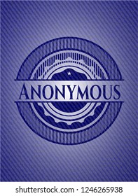 Anonymous emblem with jean high quality background