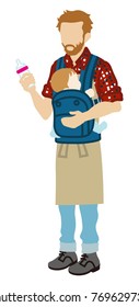 Anonymous Father Baby care using Baby Carrier
