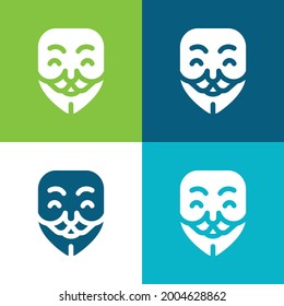 Anonymous Flat four color minimal icon set