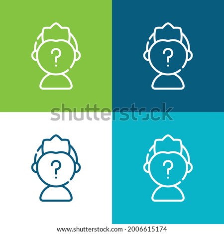 Anonymous Flat four color minimal icon set