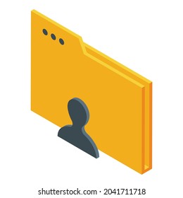 Anonymous folder icon isometric vector. Man person. Unknown mystery