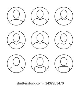 Anonymous Generic User Icons Simple Minimalist Outline