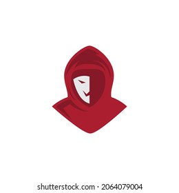 Anonymous Hacker Logo Illustration Vector Flat Design