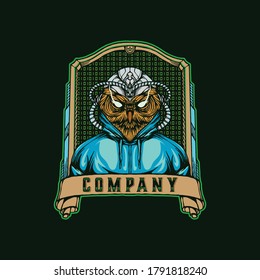 Anonymous Hacker Owl logo vintage vector