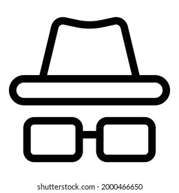Anonymous hidden icon. Outline Anonymous hidden vector icon for web design isolated on white background