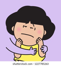 The Anonymous Hugging Wall Hugging Girl Who Feeling Sad And Scared. Woman Looking Overwhelmed And Depressed. Mental , Loneliness Concept Card Character illustration