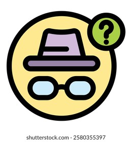 Anonymous icon. Outline Anonymous vector icon for web design isolated on white background color flat