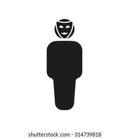 The anonymous icon. Unknown and faceless, impersonal, featureless symbol. Flat Vector illustration