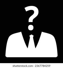 Anonymous icon vector on black background
