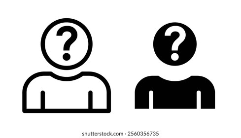 Anonymous Icons. black and white vector illustration set.