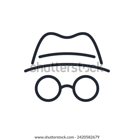 Anonymous and incognito concept editable stroke outline icon isolated on white background flat vector illustration. Pixel perfect. 64 x 64.