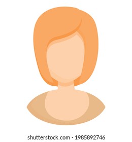 Icono de dama anónima. Caricatura de Icono vector de dama anónima para diseño web aislado en fondo blanco
