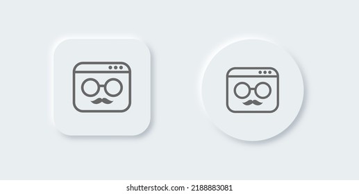 Anonymous line icon in neomorphic design style. Incognito signs vector illustration.