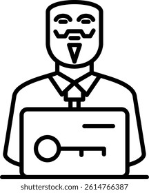 Anonymous Line Vector Icon Design