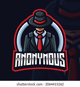 Anonymous Mafia Mascot Gaming Logo Template