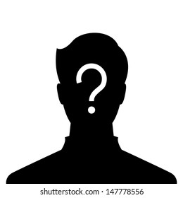 anonymous male profile picture emotion, silhouette profile avatar