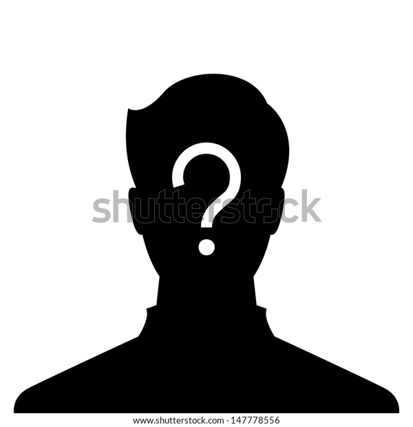 Anonymous Male Profile Picture Emotion Silhouette Stock Vector (Royalty ...