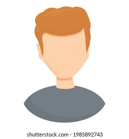 Icono de la cara de un hombre anónimo. Caricatura de Anonymous man cara icono vector para el diseño web aislado en fondo blanco