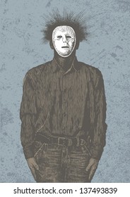 Anonymous man in mask. vector illustration
