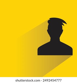 anonymous man with shadow on yellow background