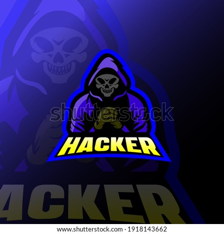 anonymous mascot logo, draw the dark side.