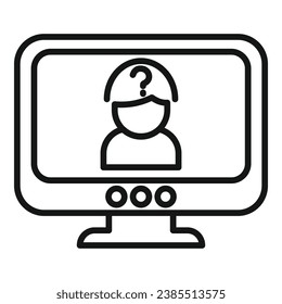 Anonymous monitor face icon outline vector. Avatar face. Agent thief
